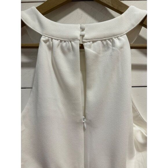 NWT LuLus Solid White Sleeveless Halter A-Line Midi Dress Womens Size L - Picture 4 of 6